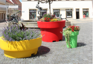 Europe is blooming… Large colorful flower pots