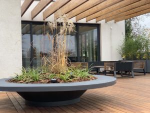 Large pots and plants on the terrace