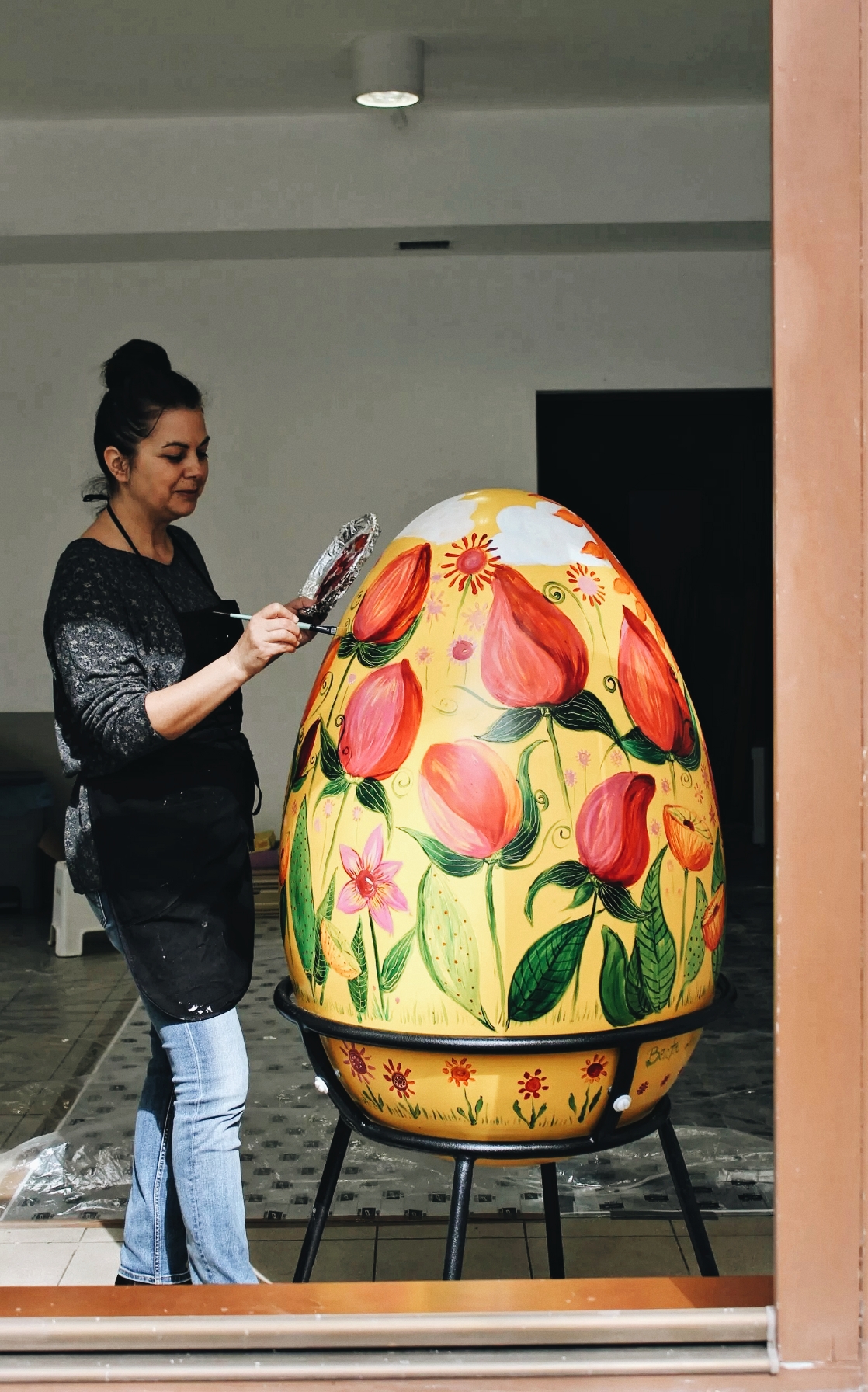 Easter Egg covered with paintings